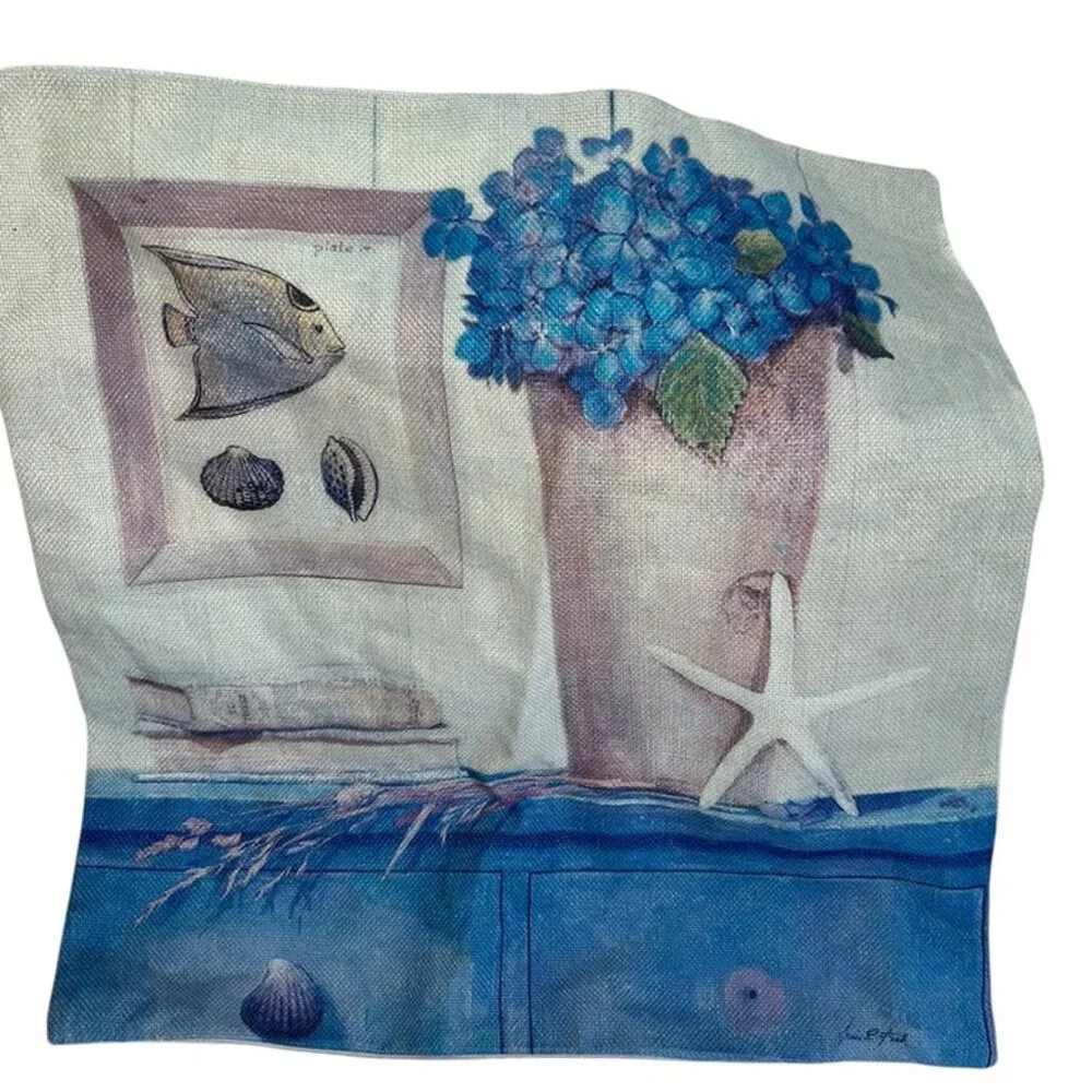 Beachy Sea Ocean themed one pillow one corresponding pillow cover NEW